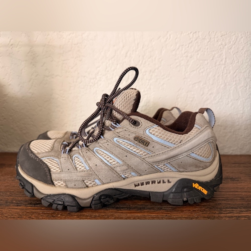 Merrell Women’s Moab 2 Waterproof Brindle Hiking Shoes, Size M 9.5 gently used - Picture 4 of 11